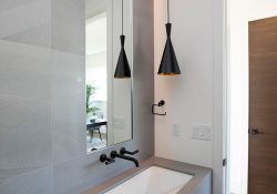 powder room vanity with space saving design