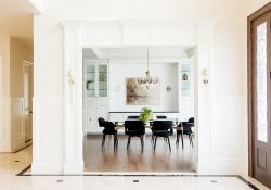modern and traditional elements in a dining room design