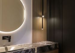 Luxury Modern Powder Room - Moody Vibes
