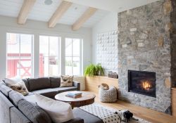 inviting and cozy living room with a fireplace